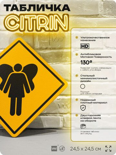Табличка "Фея" шуточная прикольная табличка на дверь и стену, для офиса и дома, декоративный знак, 24,5х24,5 см, пластиковая, Айдентика Технолоджи