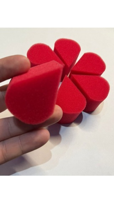 Набор спонжей лепесток  6 шт красные 5 cм