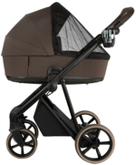 Детская коляска Roan Sol 2.0 3 в 1 с автокреслом Pituso Baesa Pro Black,Beige Canopy SLL/34/T Turkish Coffe/Black/руч.Cappuccino