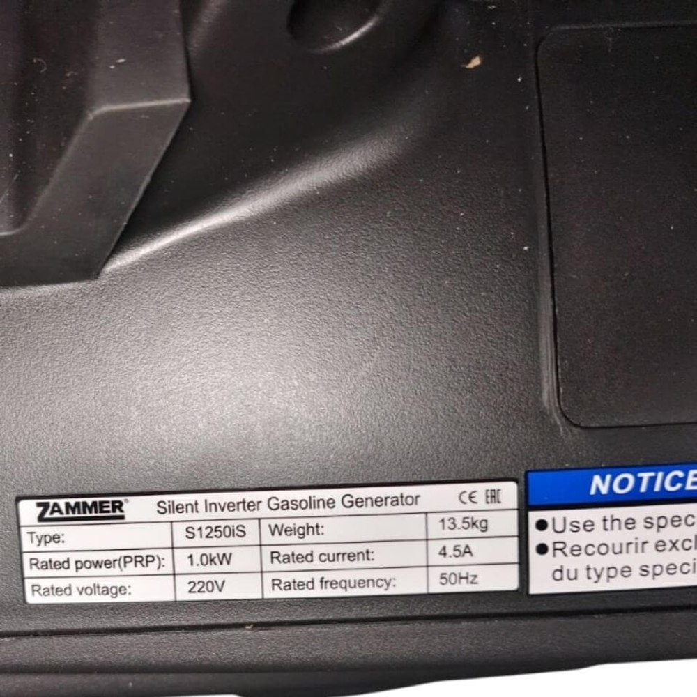Бензиновый инверторный генератор Zammer S1250iS