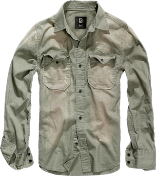 Brandit HARDEE DENIM SHIRT LONG SLEEVE olive-grey