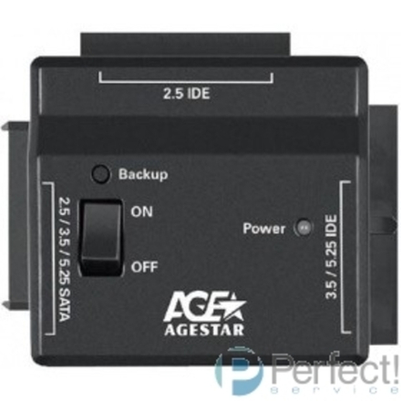 Адаптер-переходник для HDD AgeStar FUBCP2 IDE SATA пластик черный 2.5" 3.5" 5.25"