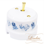 Тумблерный ретро выключатель Орнамент №3 Lindas 34419-B / 1 Группа света