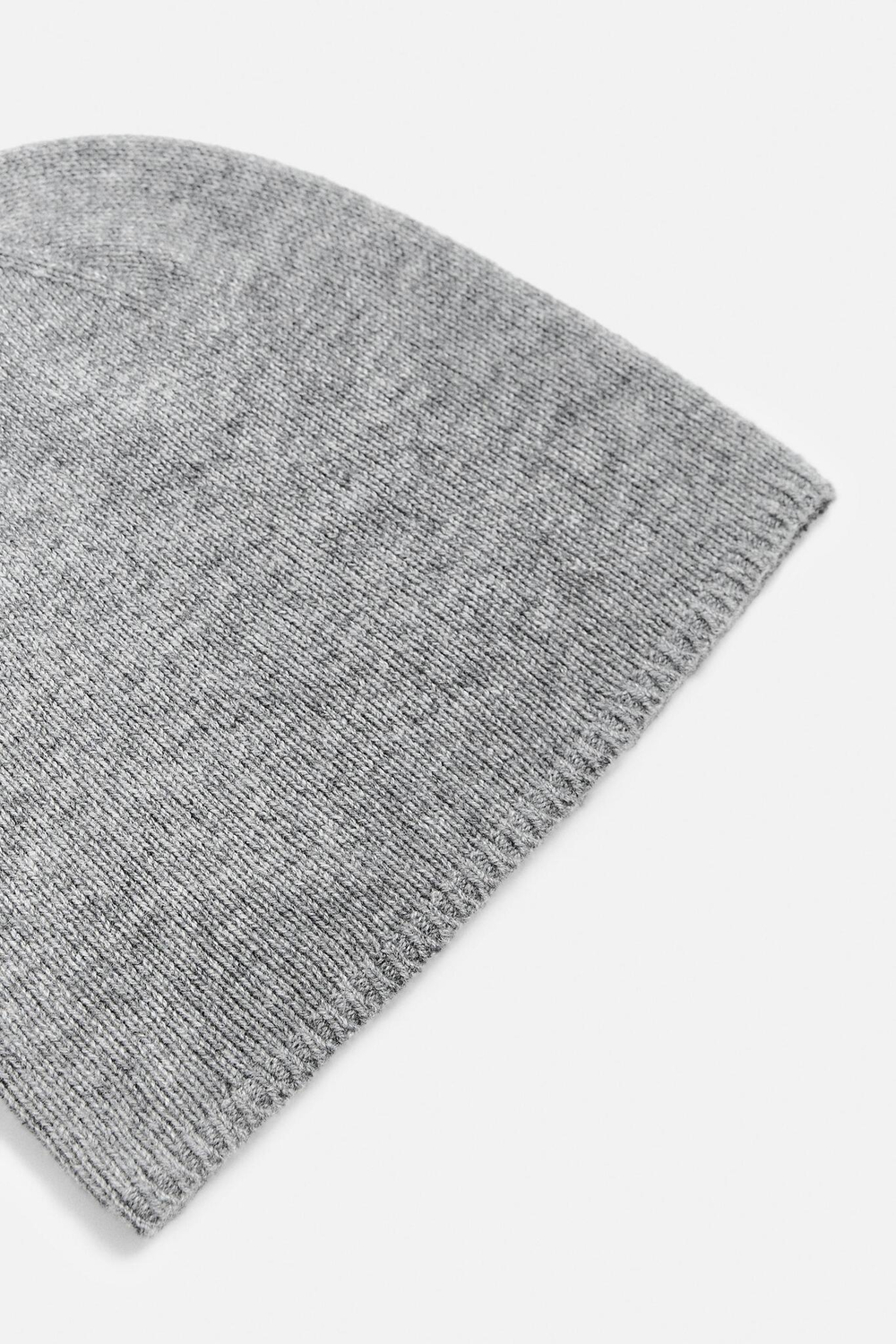 ZARA ШАПКА ИЗ ШЕРСТИ И КАШЕМИРА, СЕРЫЙ