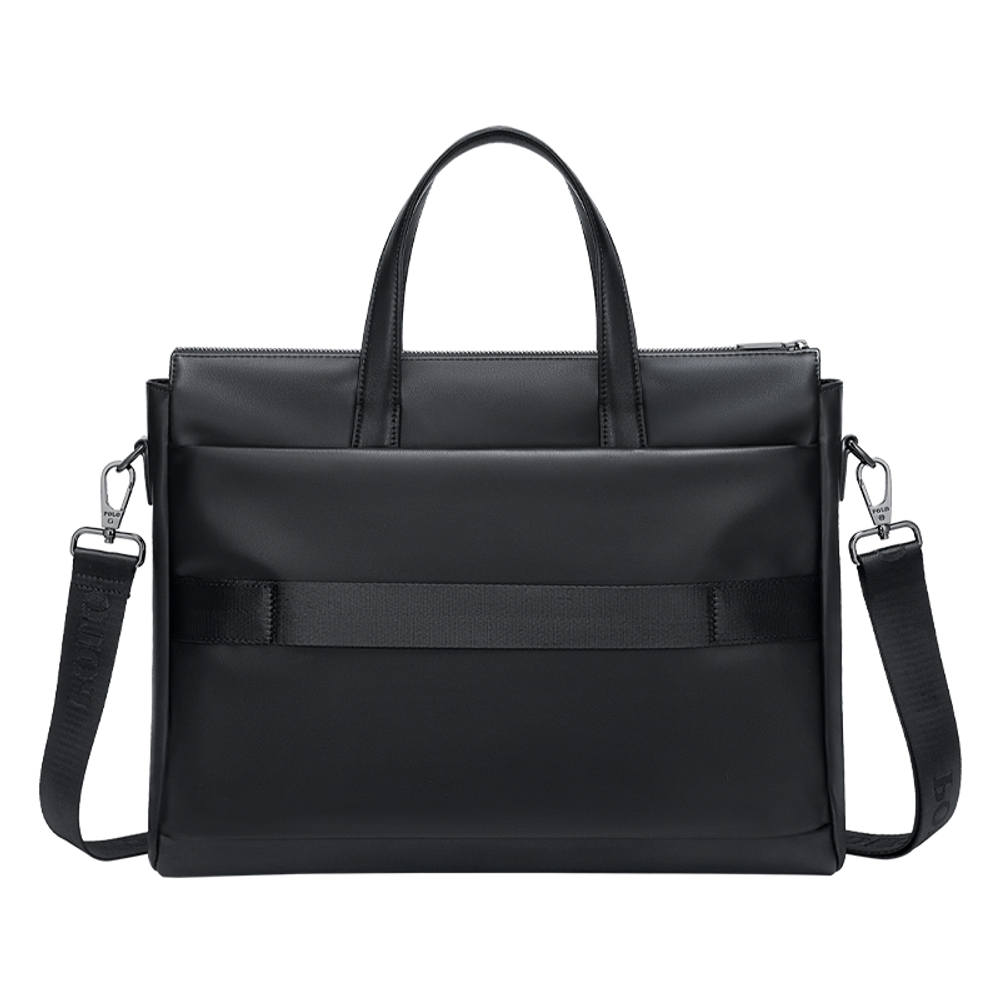 POLO Synthetic Leather Crossbody Bag Briefcase Large Men"s Black/Gray