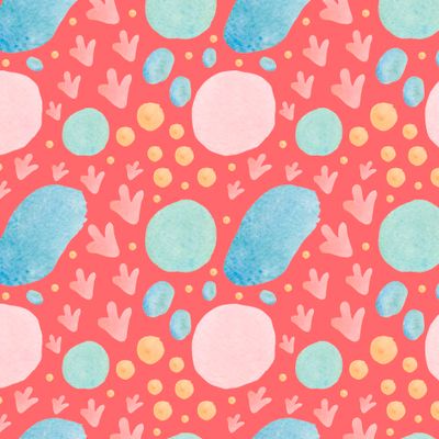 Акварельный абстрактный бесшовный паттерн на красном