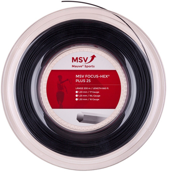 Струны теннисные MSV Focus Hex Plus 25 (200 m) - black