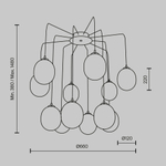 Подвесная люстра Maytoni Branch MOD176PL-12G