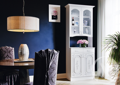 Буфет 2-х створчатый Лиза-2 (Белый глянец холодный)