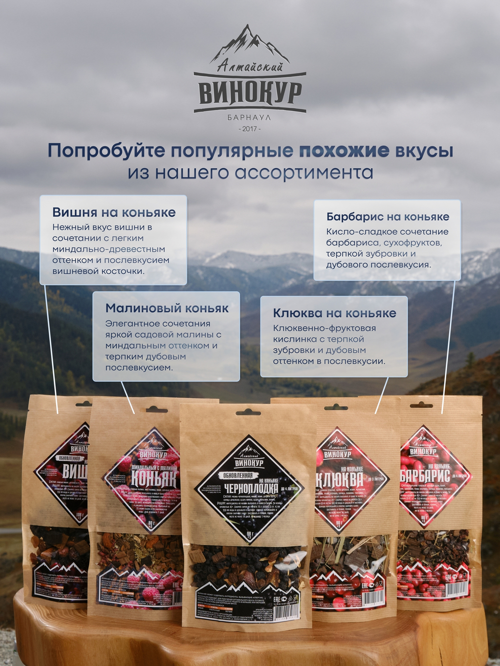 "Черноплодка на коньяке": набор специй для настойки