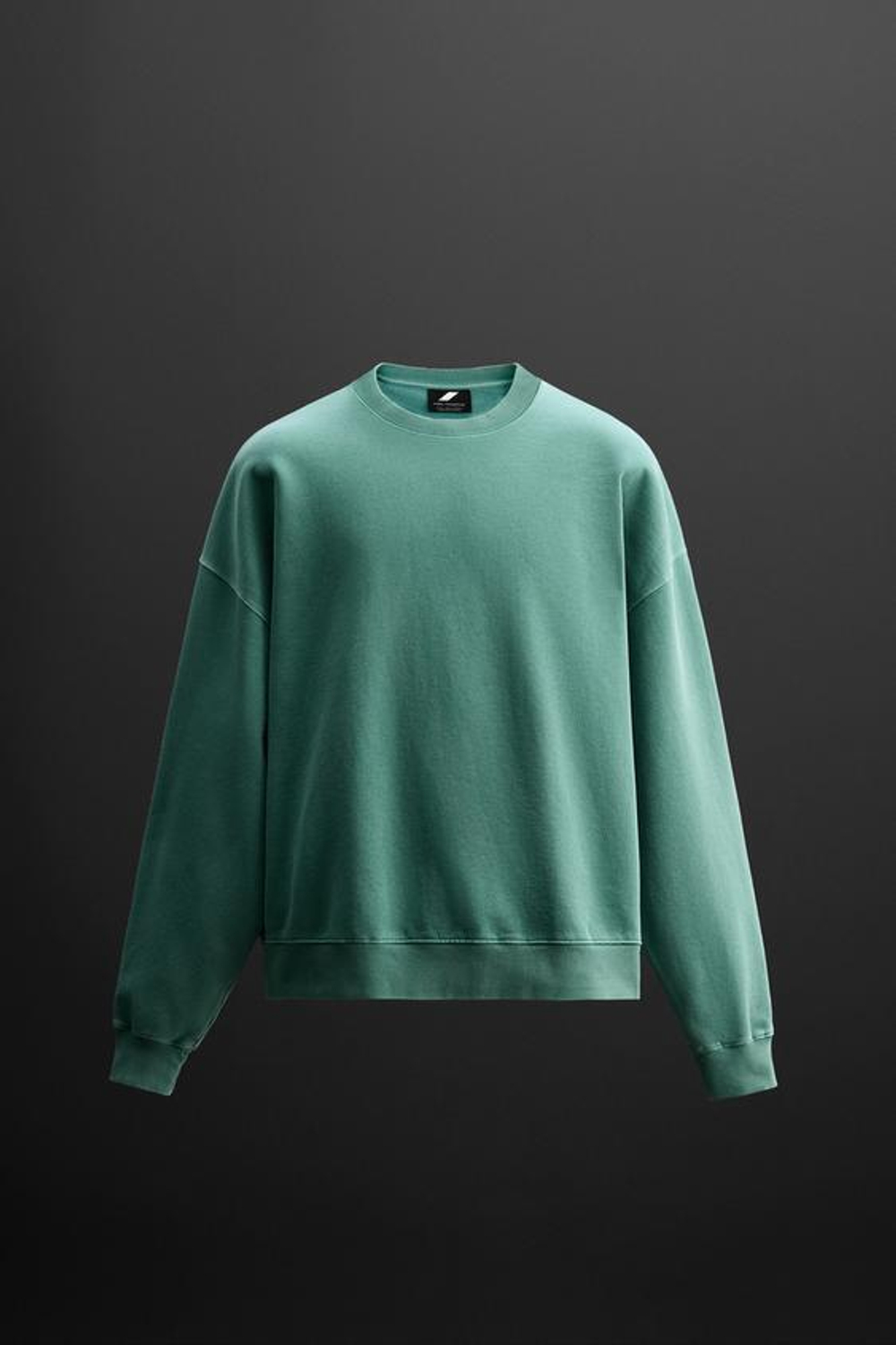 ZARA ТОЛСТОВКА С КРУГЛЫМ ВЫРЕЗОМ И ПРИНТОМ, БИРЮЗОВЫЙ