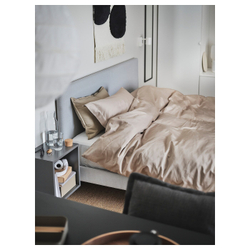 IKEA LUKTJASMIN  (ИКЕА ЛУКТЙАСМИН)  -  Пододеяльник и 2 наволочки, серо-бежевый, 200x200/50x60 см
