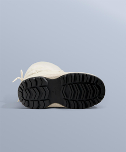 OYSHO Технические ботинки со шнуровкой и меховой отделкой, экрю