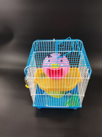 Клетка для грызунов "Свинка 2" двухэтажная "Чистый котик" голубой M003-BU