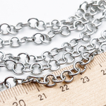 Цепочка, цвет серебро (родий), размер звена около 6 мм, цена за отрезок 50 см