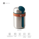 Термос black+blum, food flask, 400 мл, бирюзовый