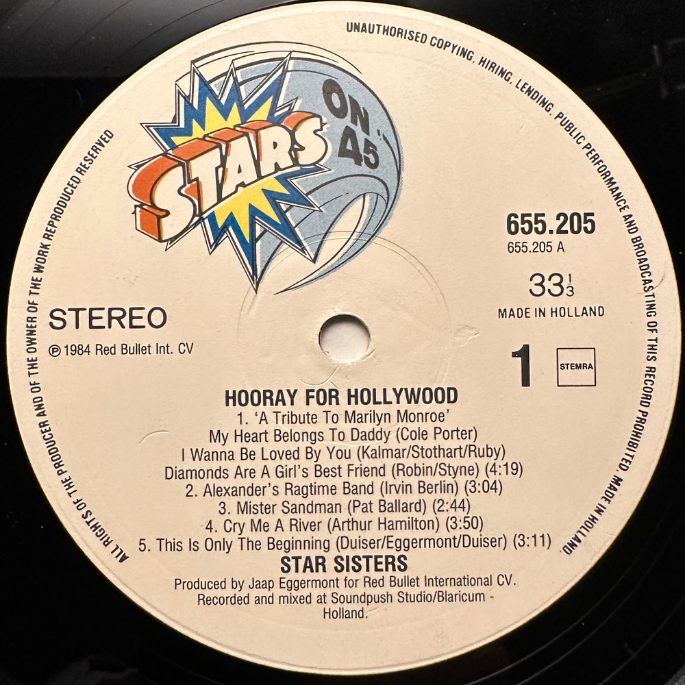 The Star Sisters - Hooray For Hollywood (Голландия 1984г.)