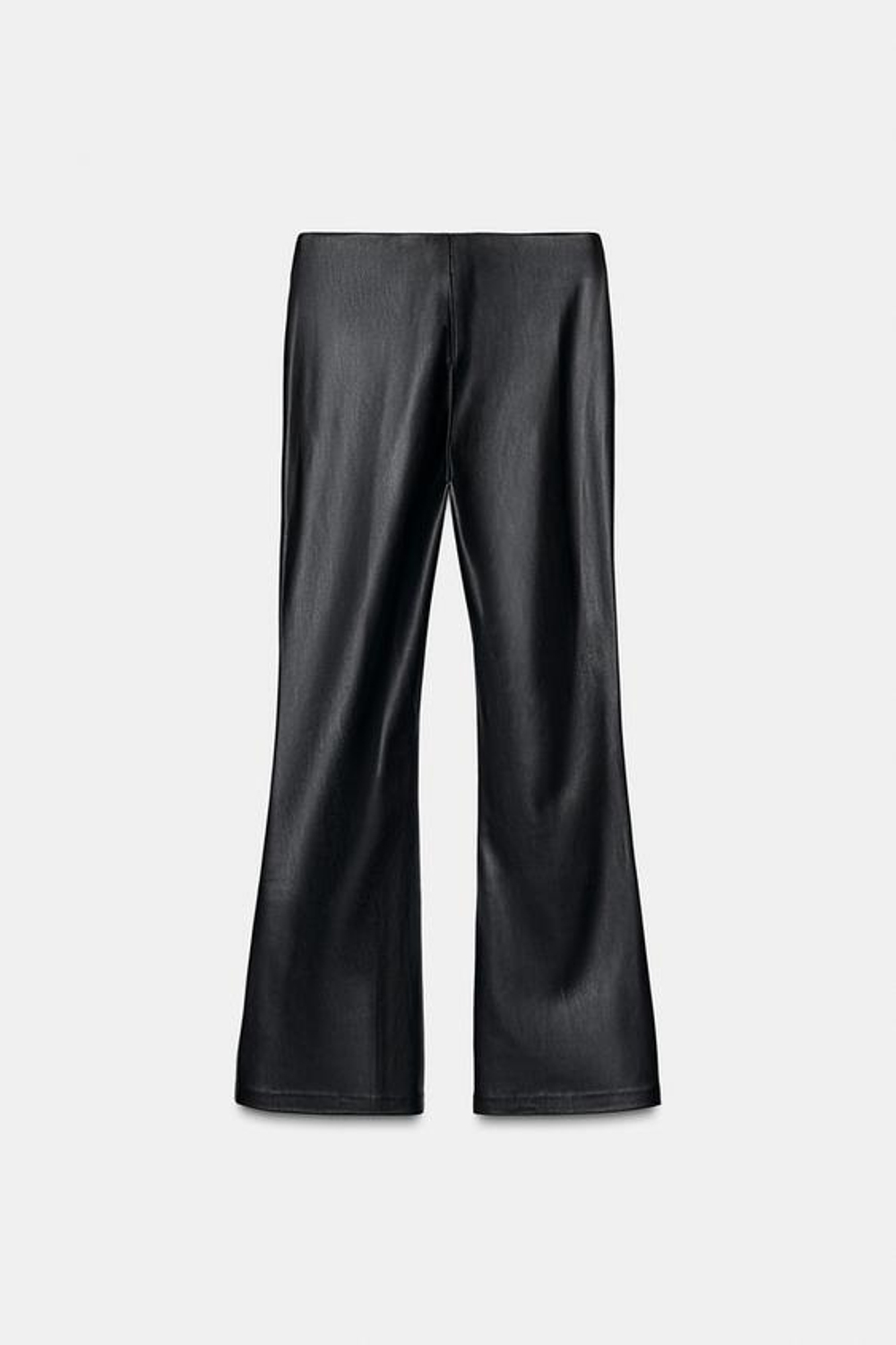 ZARA ЛЕГИНСЫ MINI FLARE ИЗ ИСКУССТВЕННОЙ КОЖИ, ЧЕРНЫЙ