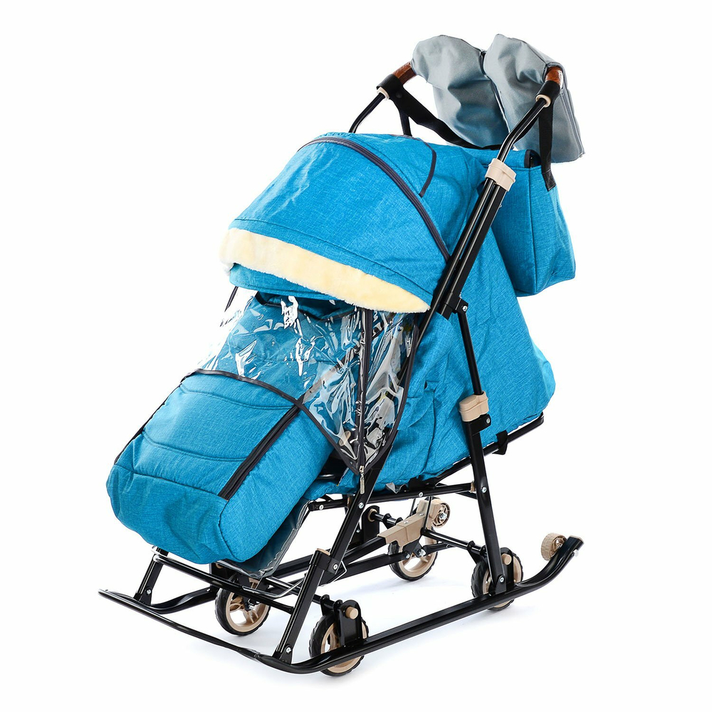 Санки - коляска Galaxy Glory (Бирюзовый) арт. GGСД