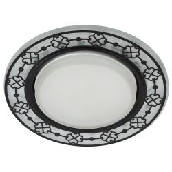 DK LD28 WH/BK Светильник ЭРА декор cо светодиодной подсветкой GX53, белый/черный