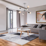 Светильник на штанге 6х40Вт Е14, металл/стекло, хром