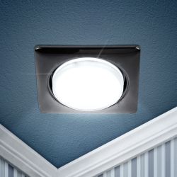 Светильник встраиваемый ЭРА KL71 BK /1 (к) под лампу GX53 черный металл термокольцо в комплекте