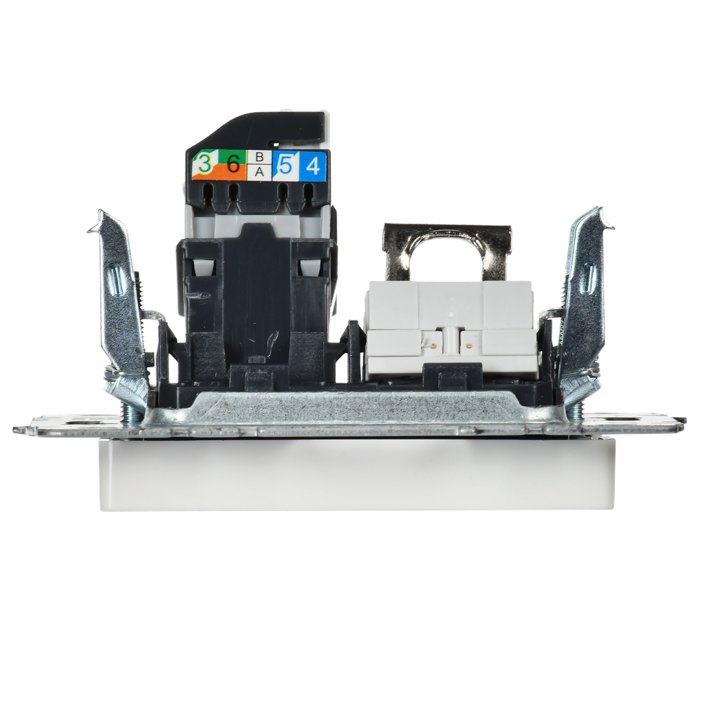 BRITE Розетка двойная RJ11+RJ45 кат.5E РК/Т12-БрБ белый IEK