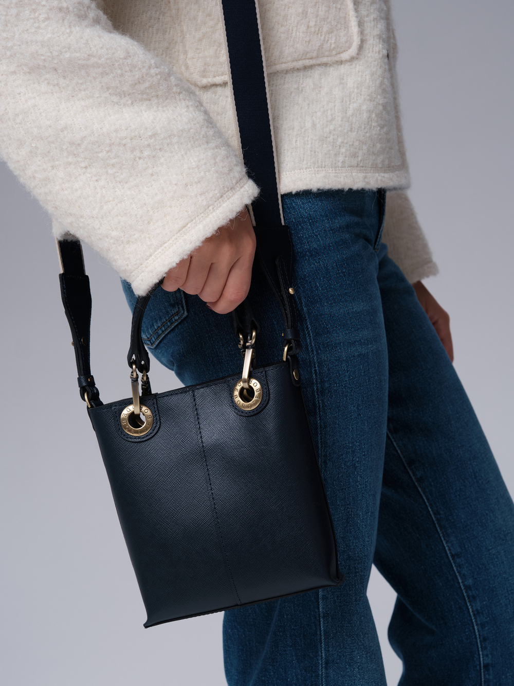 Сумка кожаная кросс-боди Deboro 30347 синий/сафьяно