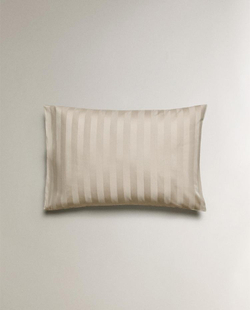 ZARA HOME НАВОЛОЧКА ИЗ САТИНА В ПОЛОСКУ (500 НИТЕЙ), СЕРЫЙ