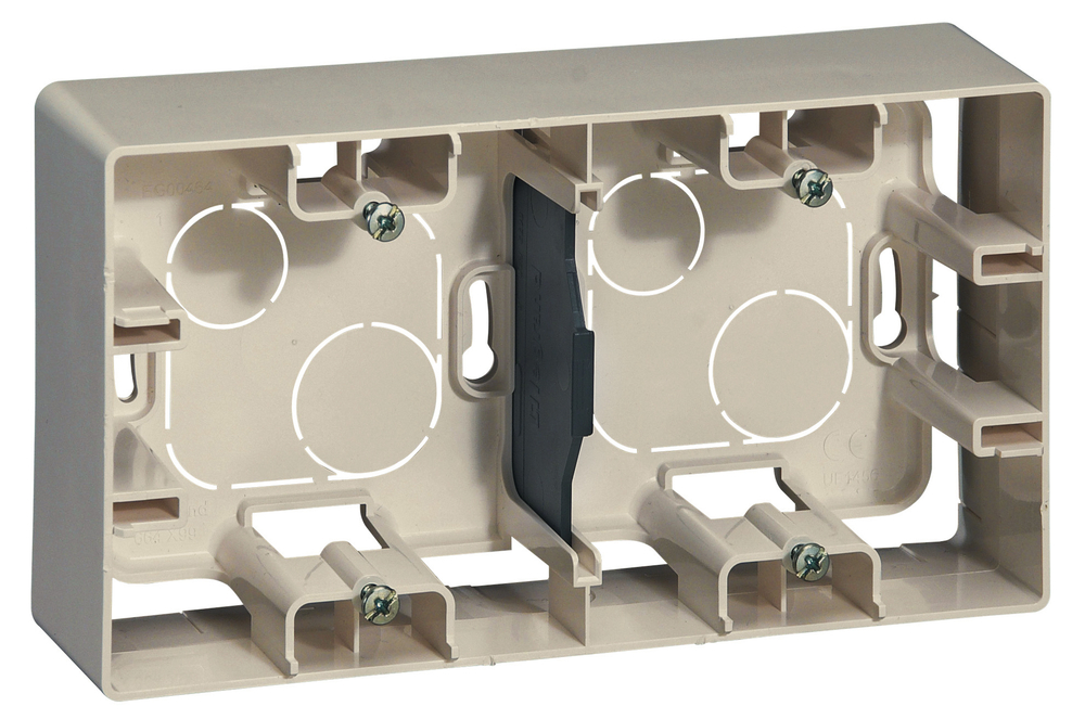 Коробка для накладного монтажа 2 поста слоновая кость ETIKA Legrand