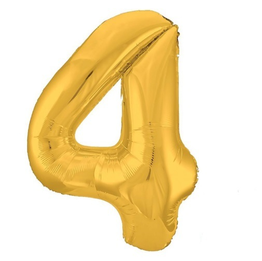 Фольгированная цифра, цвет Золото 102 см