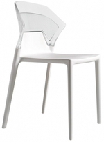 Стул пластиковый Papatya Ego-S, белый, прозрачный