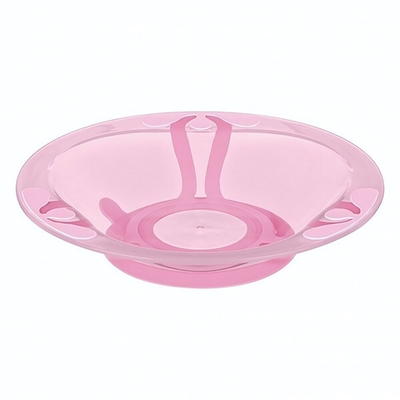 Тарелка детская для вторых блюд на присосе 400мл (розовый)