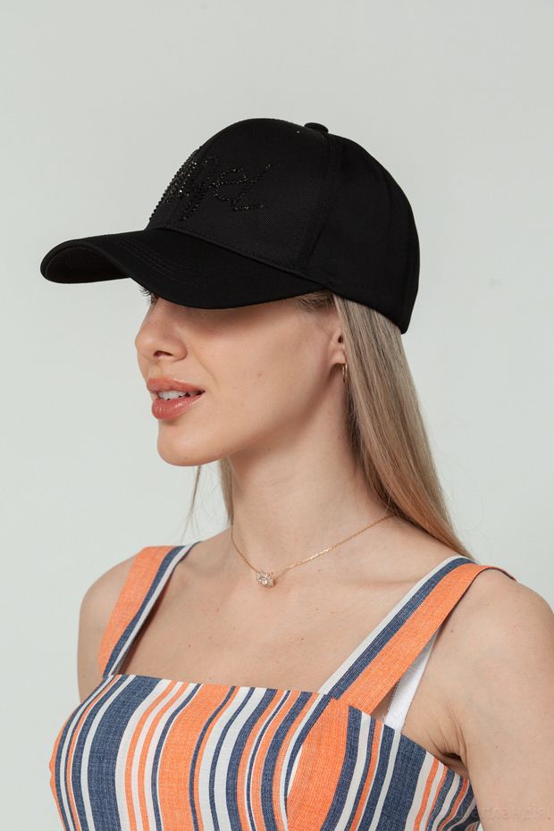 Бейсболка В32 F (Черный / 56-58 / 30х30х6 / б/р / Черный / Хлопок / 0.3)