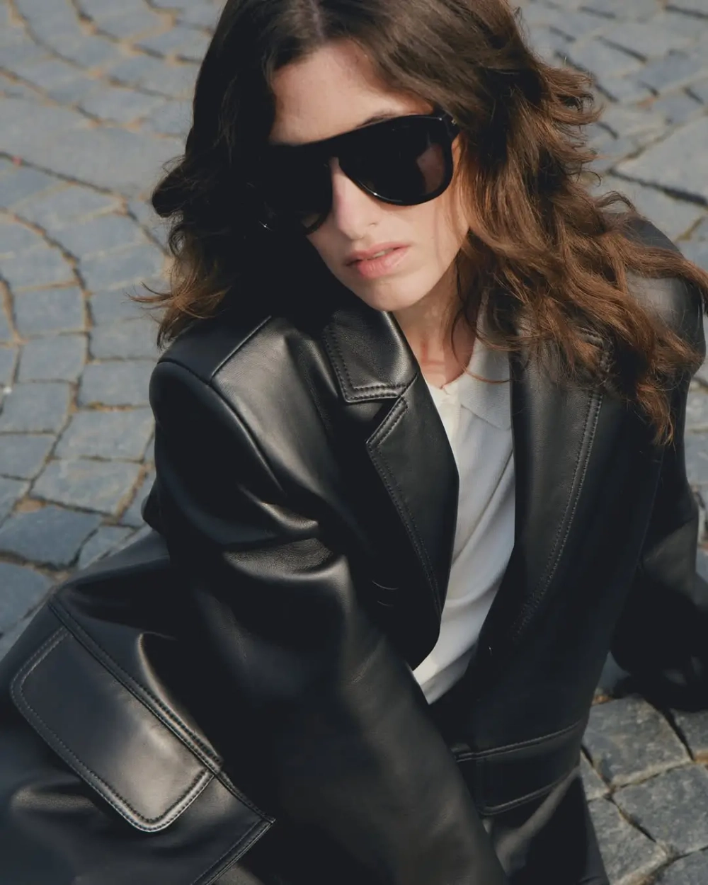 Жакет кожаный, Черный