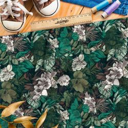 Ткань премиум габардин чудесные цветы