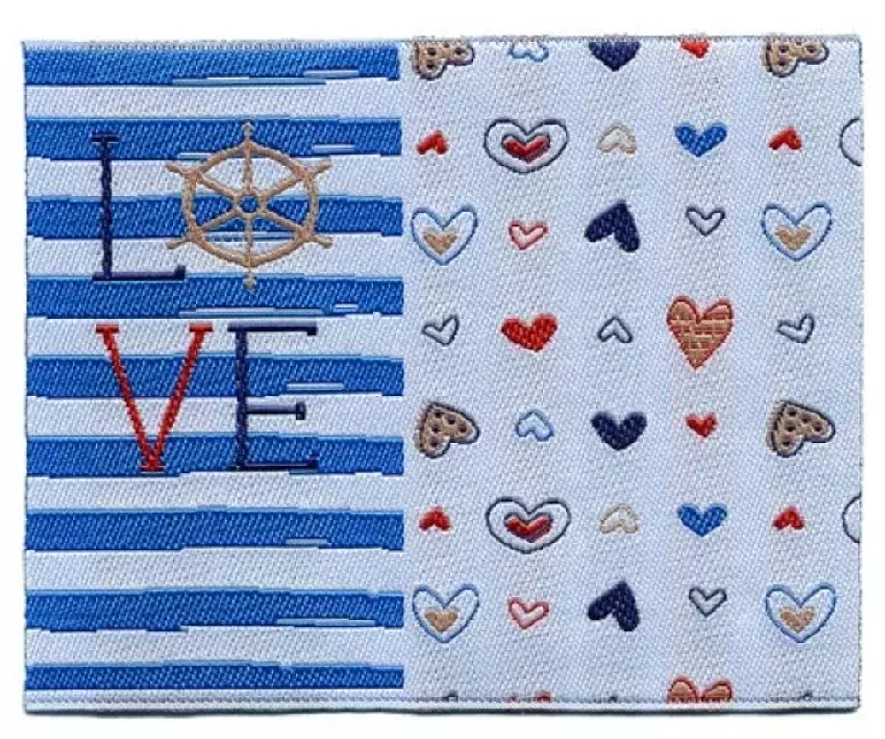 Термоаппликация HKM "Морские сердечки", 8 х 6,5 см, 1 шт