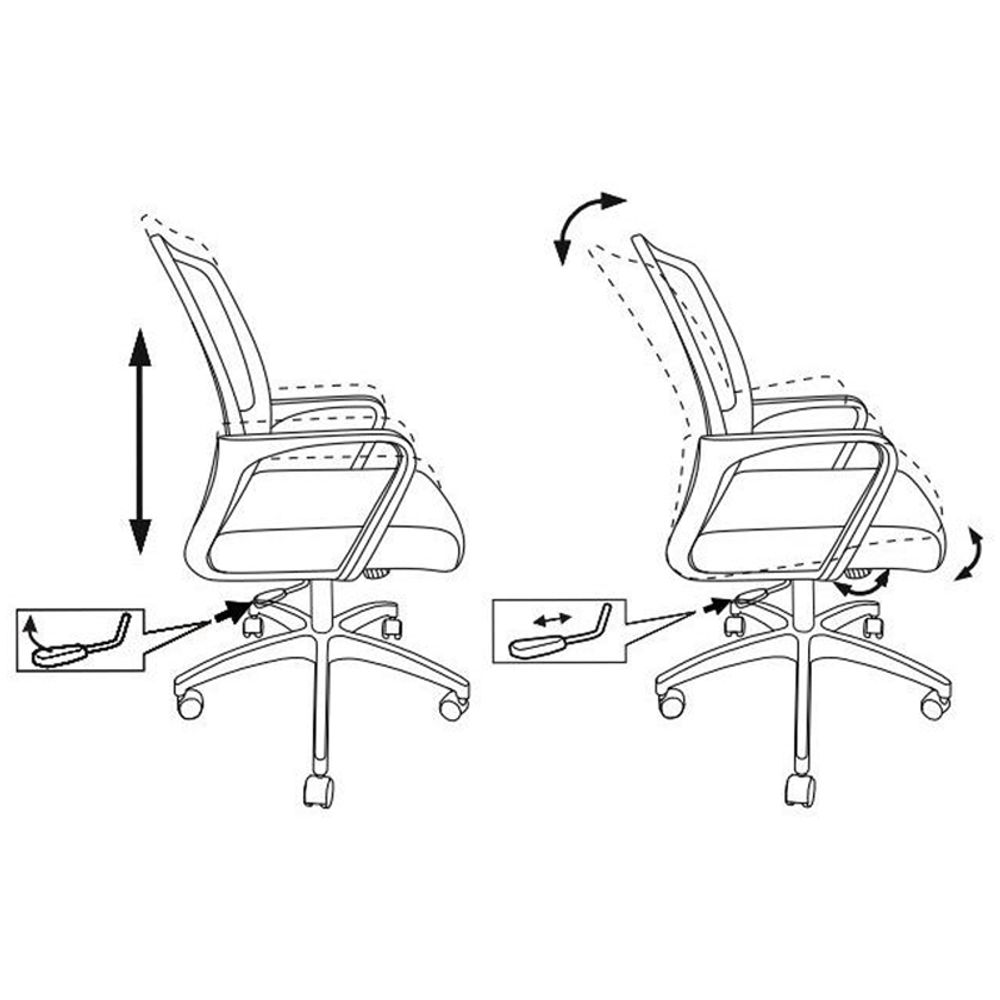 Кресло оператора Бюрократ MC-201, PL, спинка сетка черный, сиденье ткань-сетка черный TW-11, механизм качания