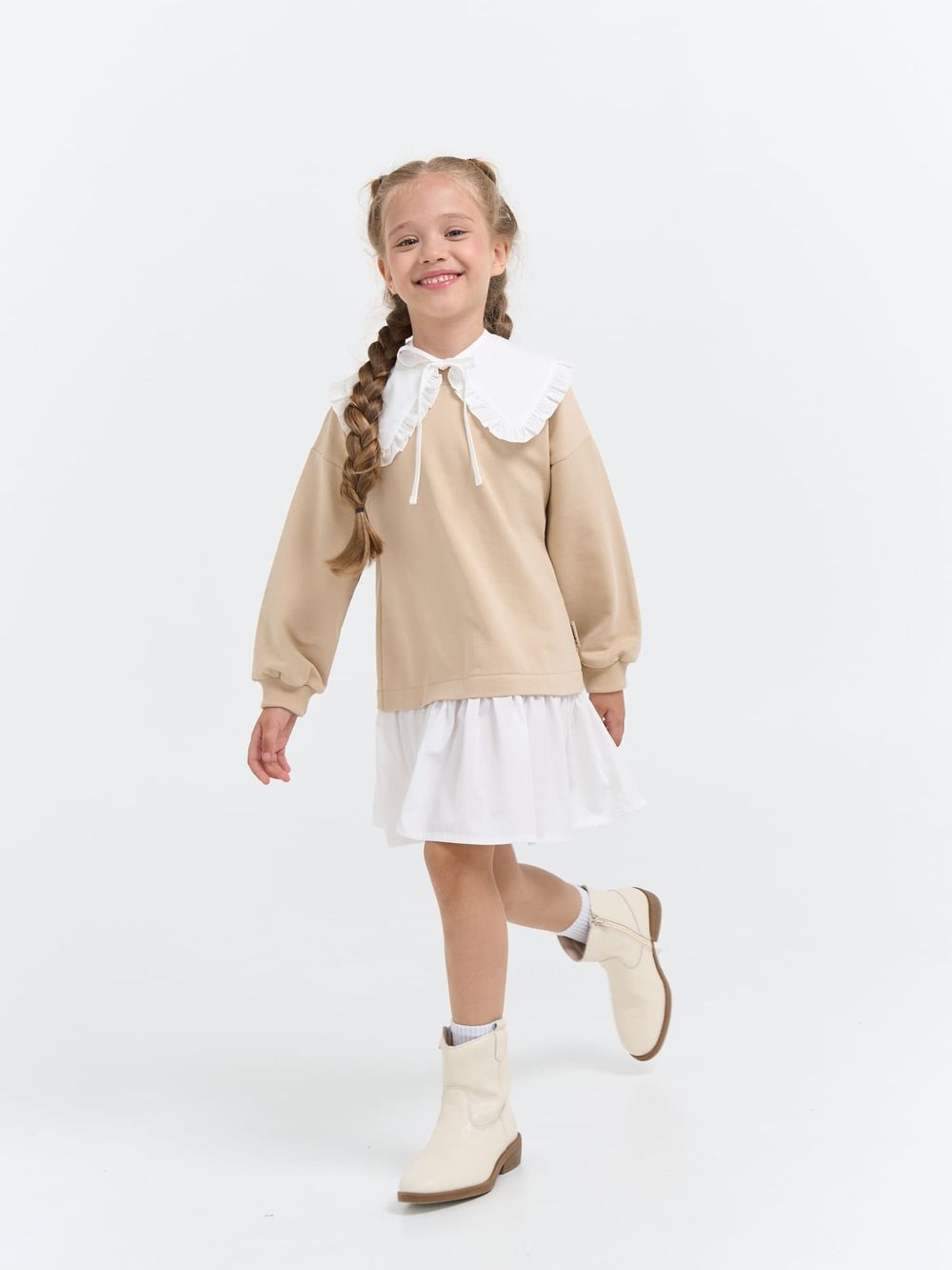 Платье с хлопковой юбкой "Крем-брюле"