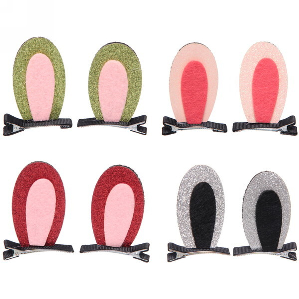 Зажимы для волос 2 шт на блистере детские «Boom- Зайка», микс 5 цветов, 5см