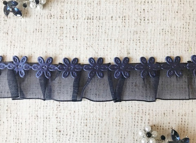 Тесьма текстильная "Цветок на органзе", ш.2,5 см.