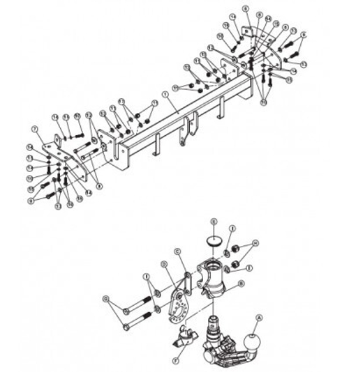 Фаркоп Westfalia 340093600001 Citroen C4 Aircross 2012-, Peugeot 4008 2012-, Mitsubishi Asx 2010-(паспорт и сертификат в комплекте)(без электрики)