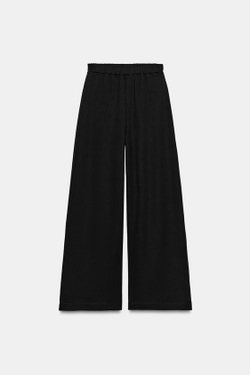 ZARA ШИРОКИЕ БРЮКИ ПРЯМОГО КРОЯ, ЧЕРНЫЙ