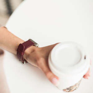 Ремешок для Apple Watch 40/41/42 mm из кожи теленка, бордового цвета