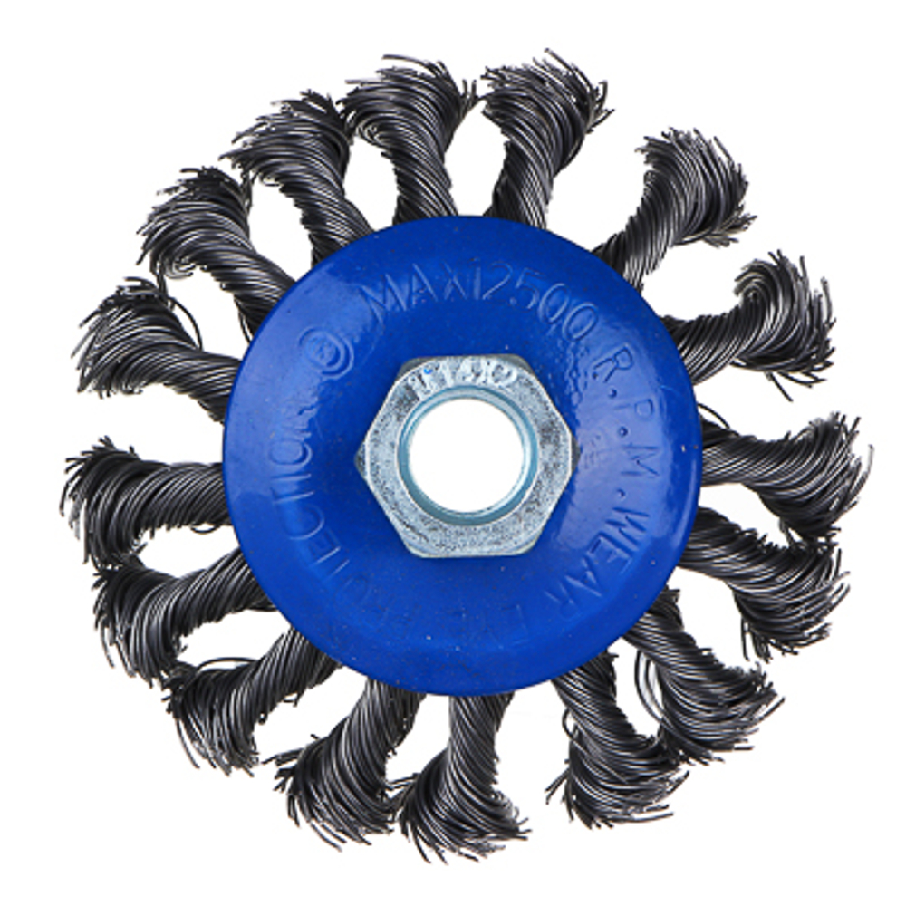 Щетка металл. РОКОТ для УШМ  85мм/М14 крученая тарелка (80шт/кор)