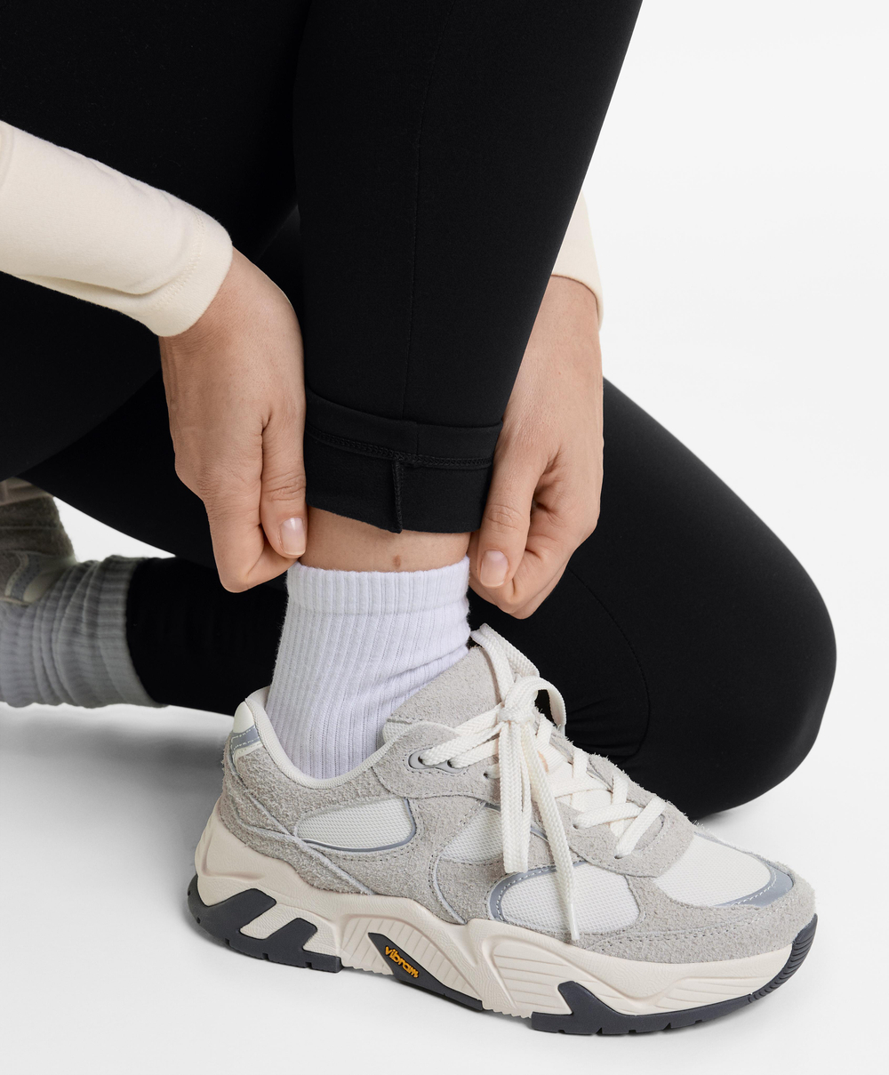 OYSHO Теплые легинсы длиной до щиколотки с высокой посадкой, черный