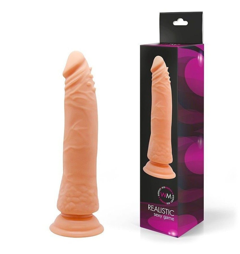 Гнущийся фаллоимитатор телесного цвета - 20 см. (Цвет: телесный)