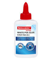 Клей ПВА Extra 85г. усиленная формула (бумага, фотографии, картон, дерево) (BRAUBERG)