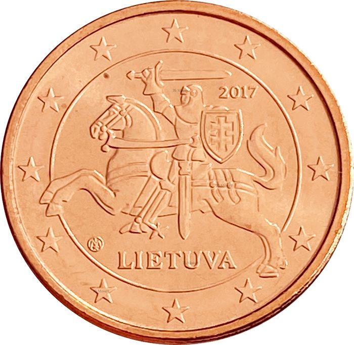 1 евроцент 2017 Литва (1 euro cent)