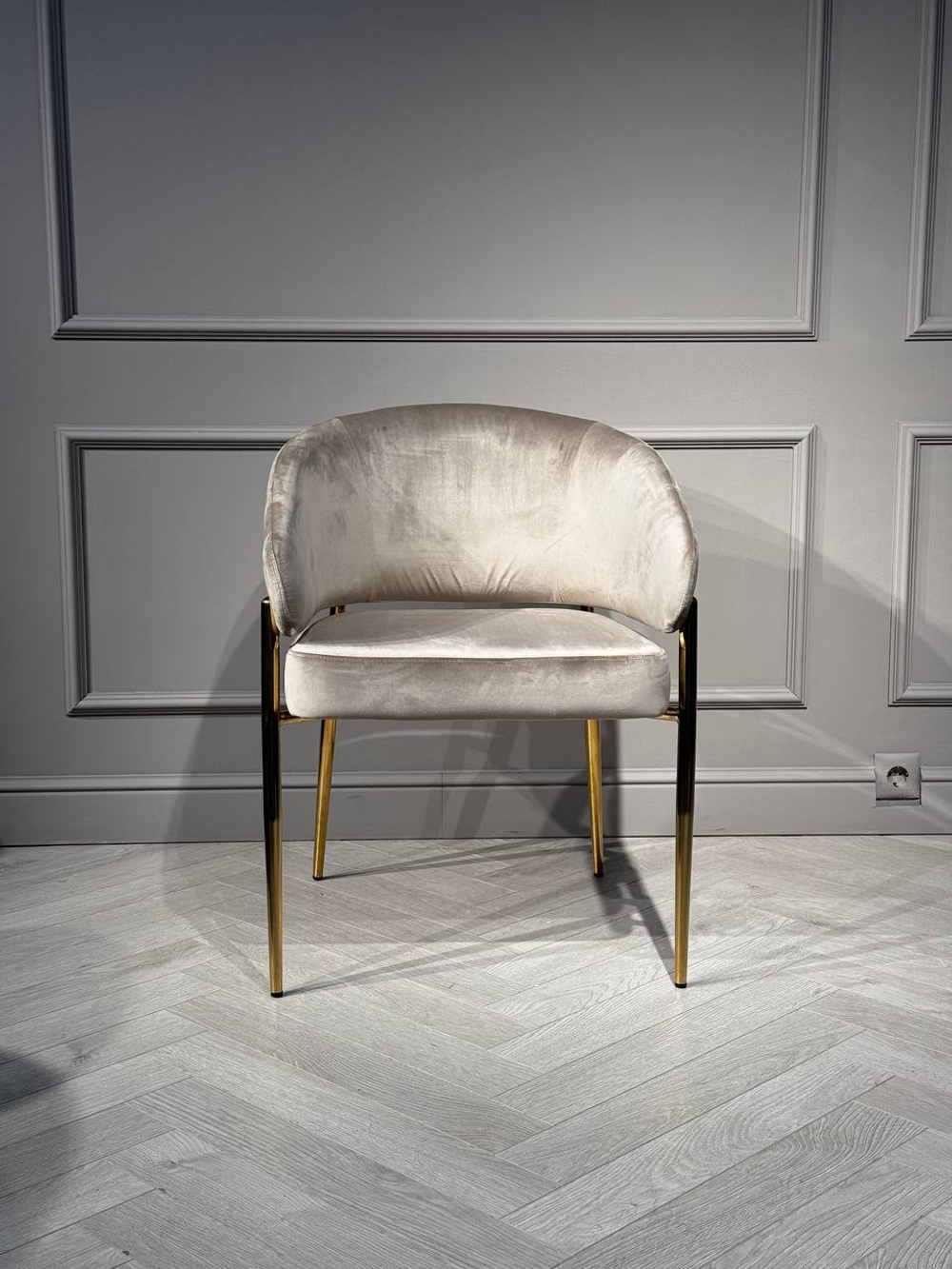 Стул обеденный Ist Casa Стелла, бежевый, глянцевое золото